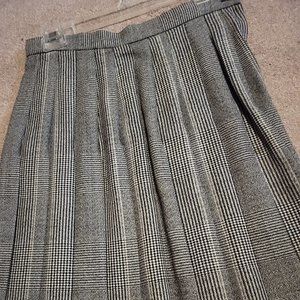 Pleated Plaid Wool Skirt 2P